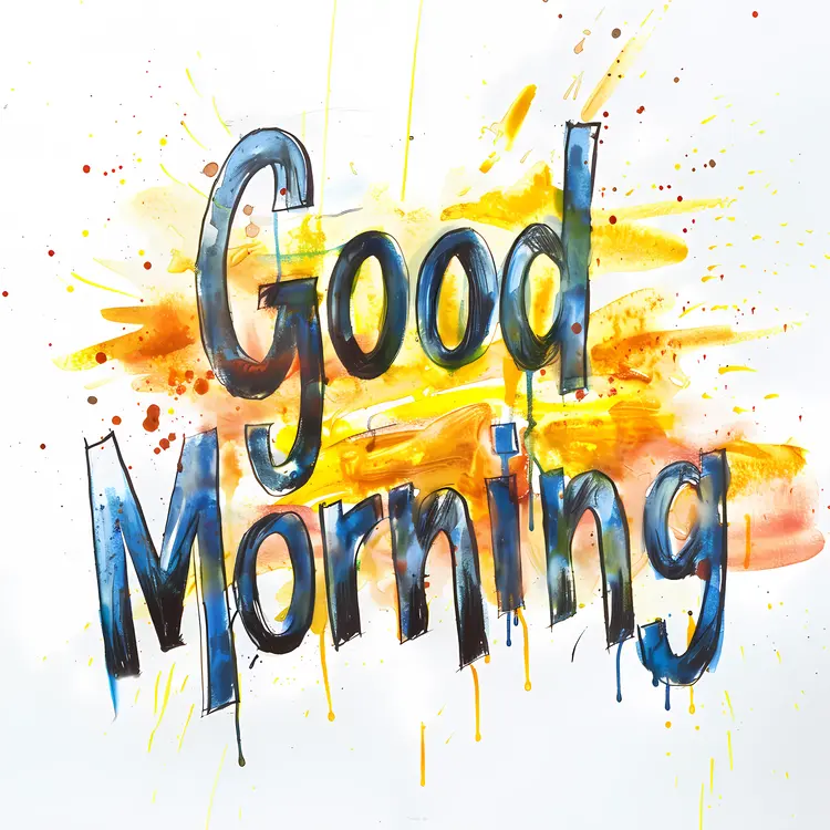 Artistic Good Morning Text with Color Splash