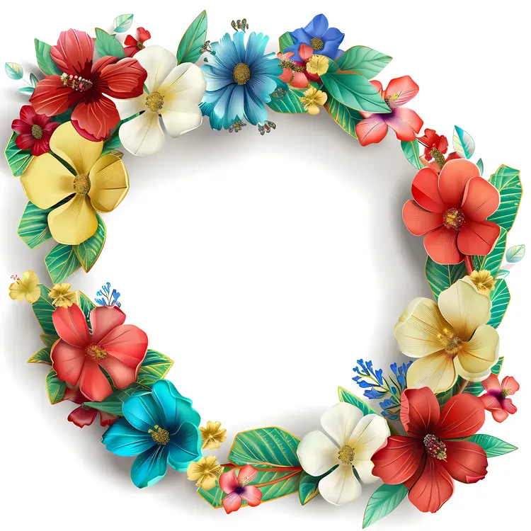 Colorful Floral Wreath Decoration