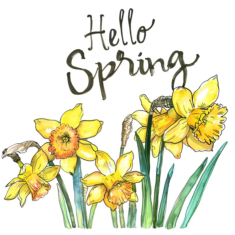 Yellow Daffodils in Spring