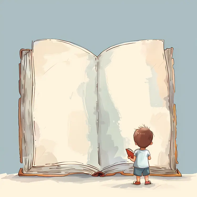 Child Reading a Big Book