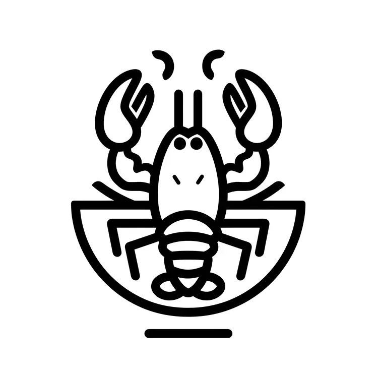 Lobster Icon in Outline Style