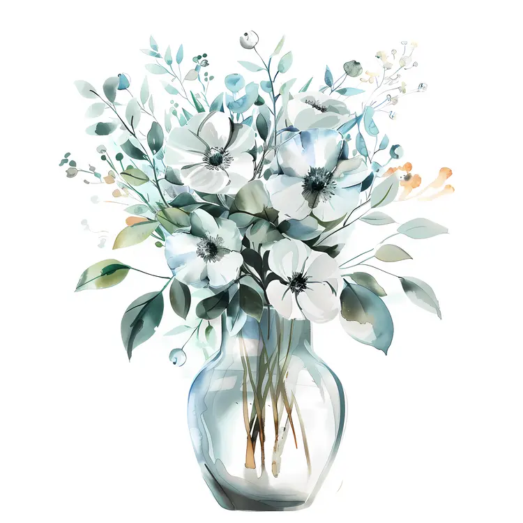 Elegant Vase with White Flowers