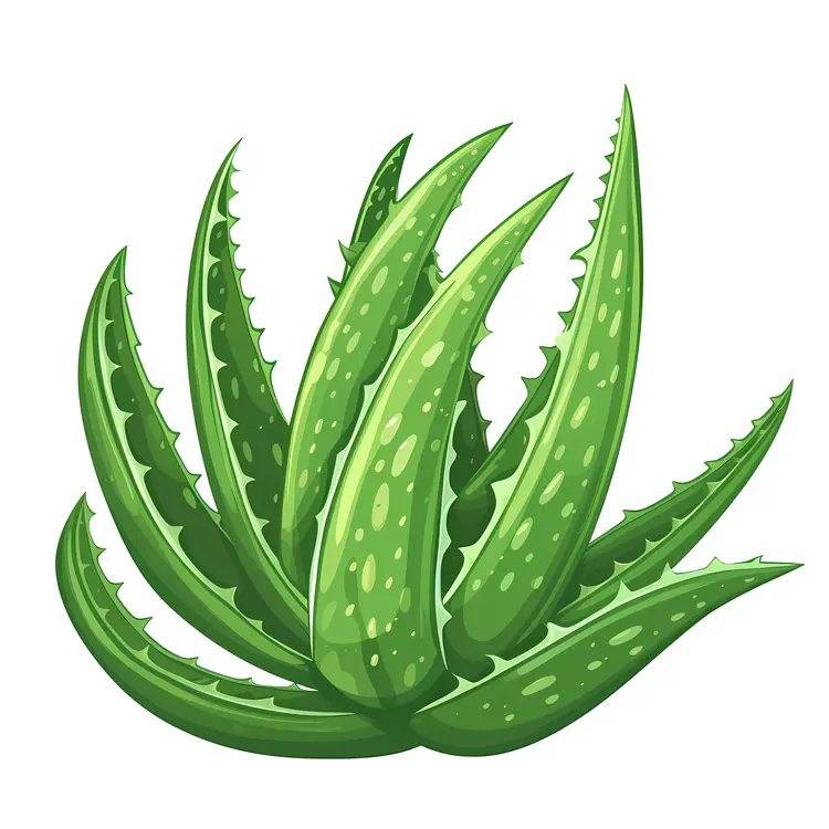 Green Aloe Vera Plant Illustration