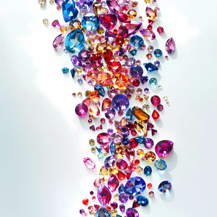Falling Colorful Gems