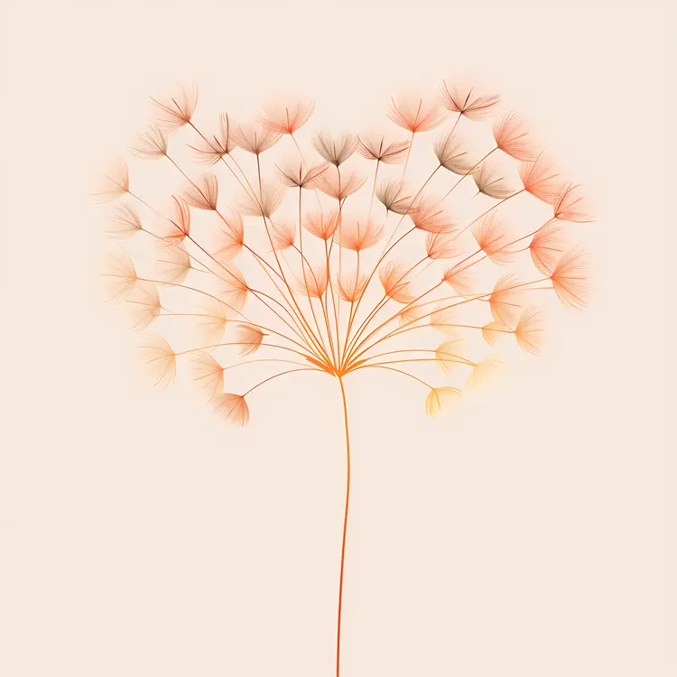 Heart-shaped Dandelion Illustration