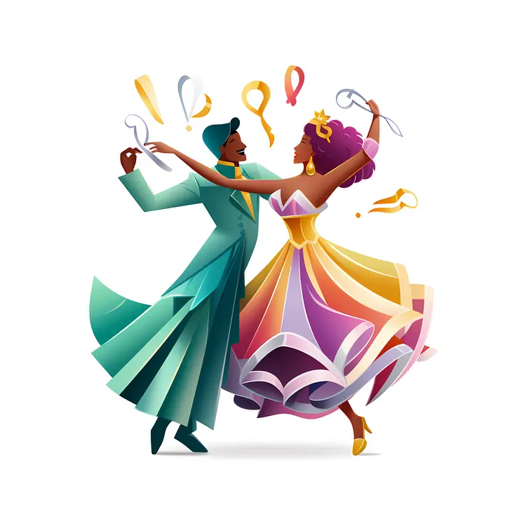 Dancing Couple in Carnival Costumes