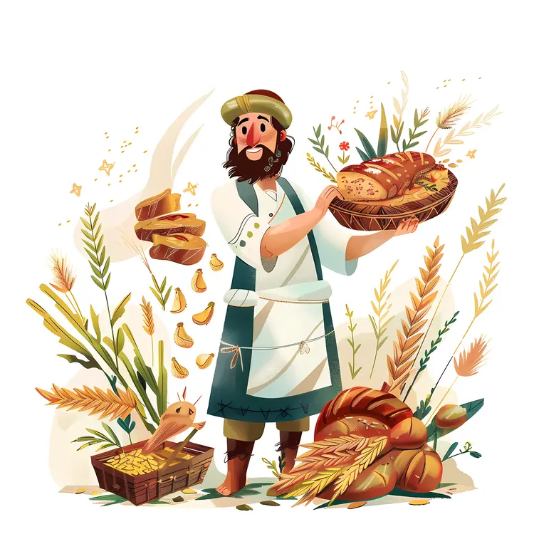 Baker with Freshly Baked Bread