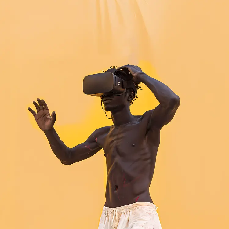 Man Adjusting VR Headset