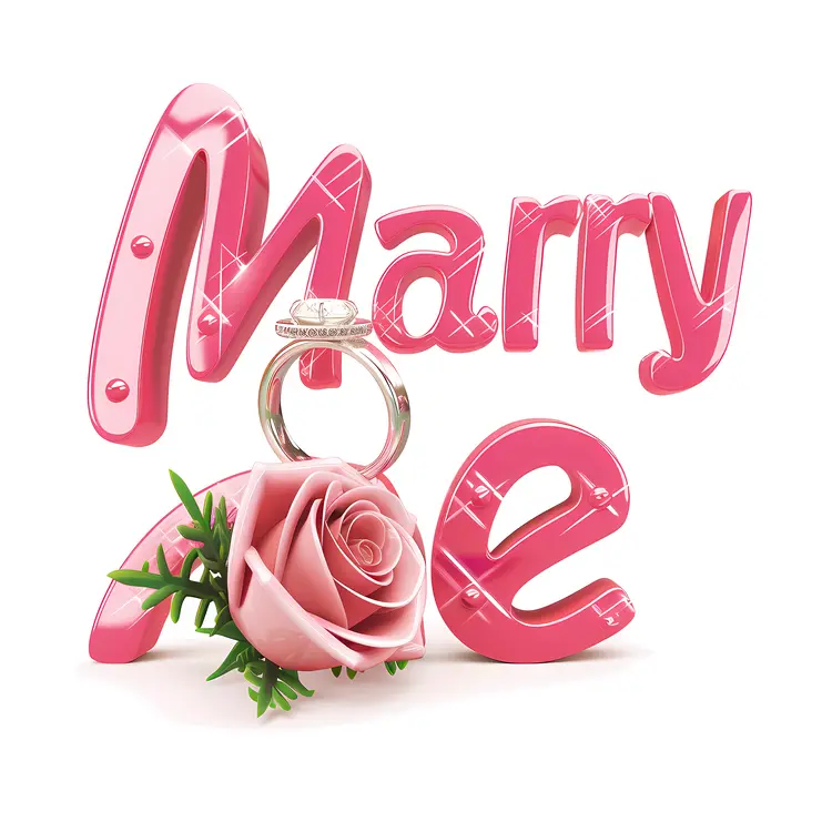 Pink Letters with Proposal Ring