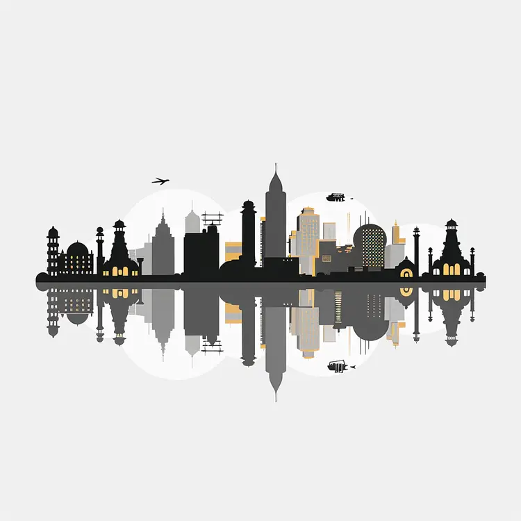 City Skyline with Reflection
