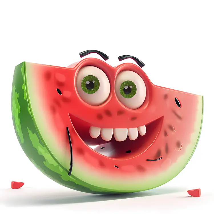 Smiling Watermelon Cartoon Illustration