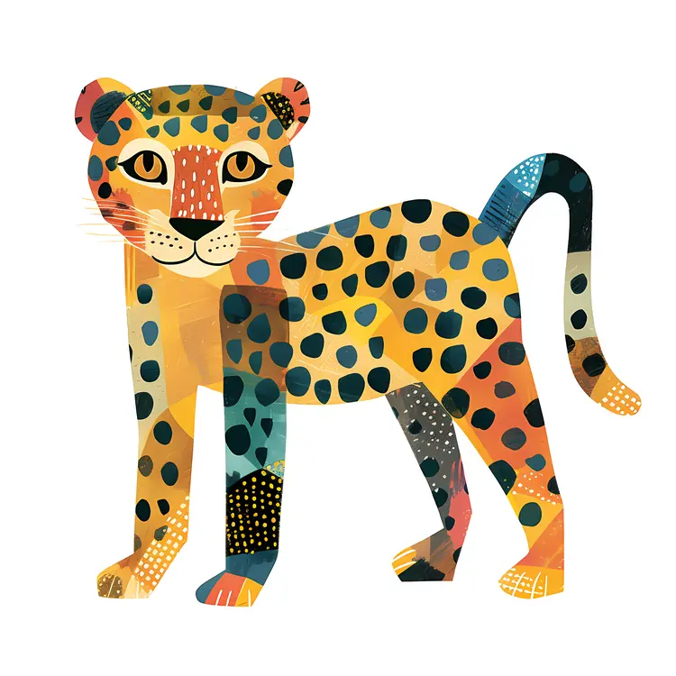 Colorful Leopard Drawing