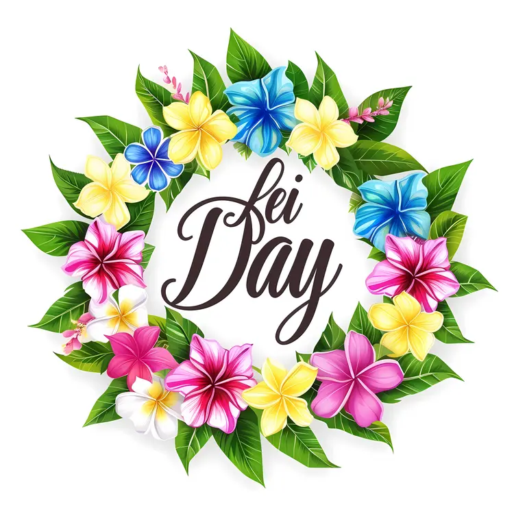 Colorful Lei Day Celebration with Flowers