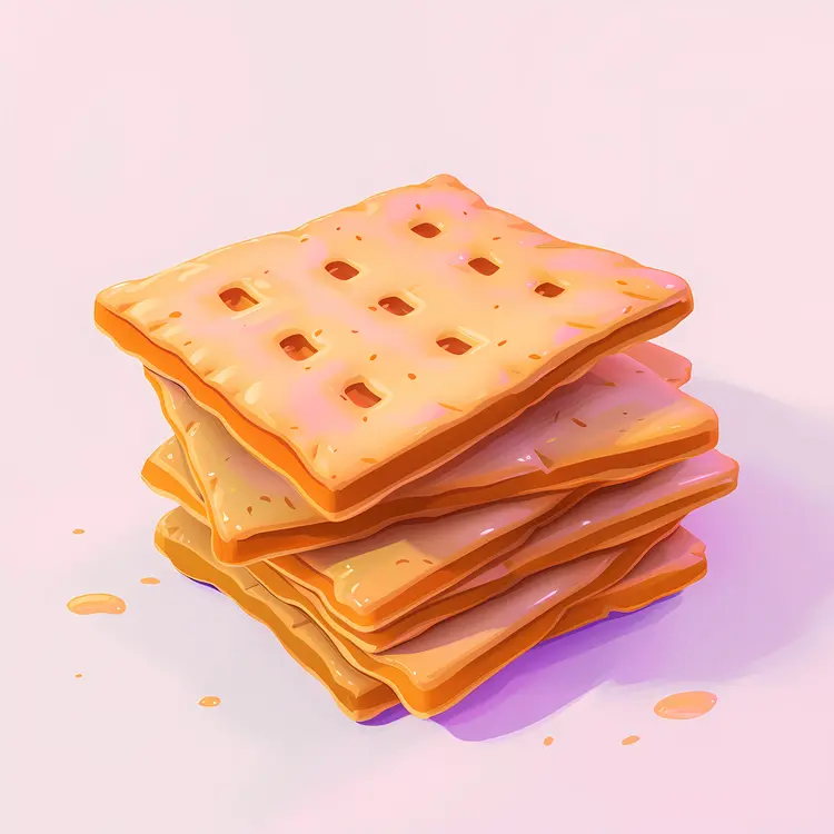 Golden Crackers on a Plate