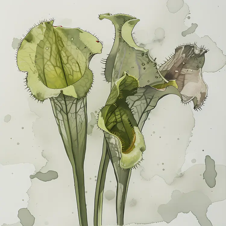 Green Pitcher Plant Illustration