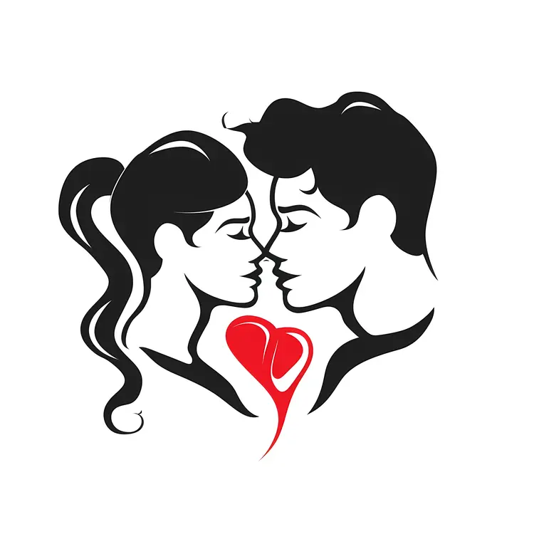 Minimalist Couple with Heart