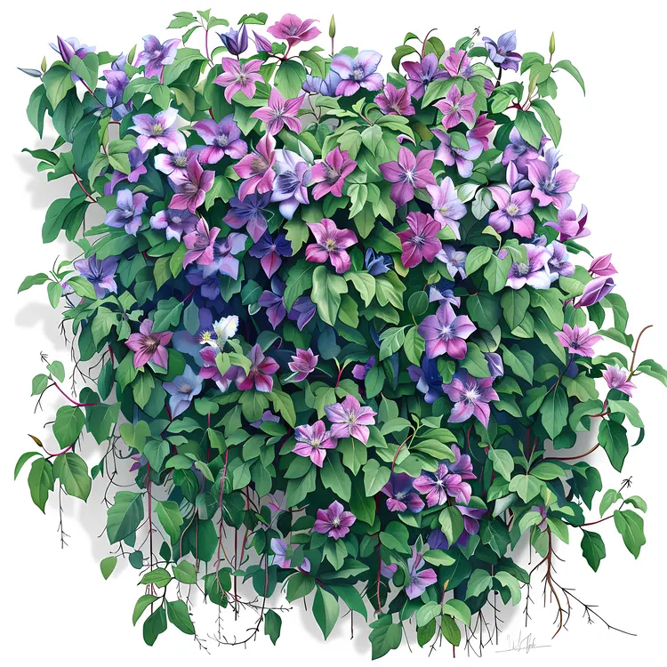 Multicolored Flowers on Green Vine