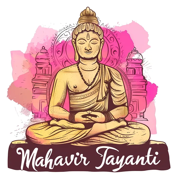 Golden Buddha Statue for Mahavir Jayanti
