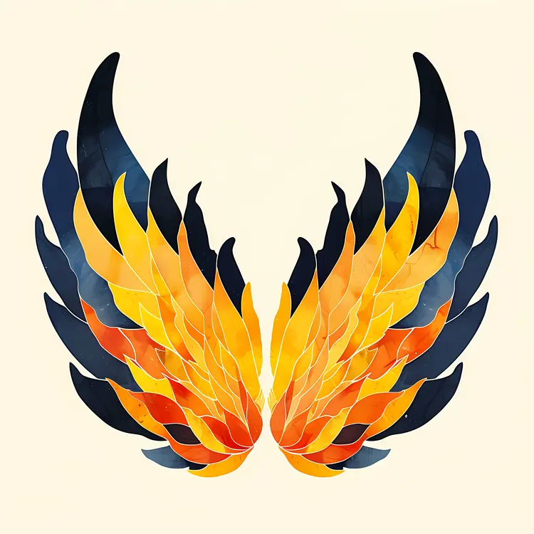 Abstract Colorful Wings