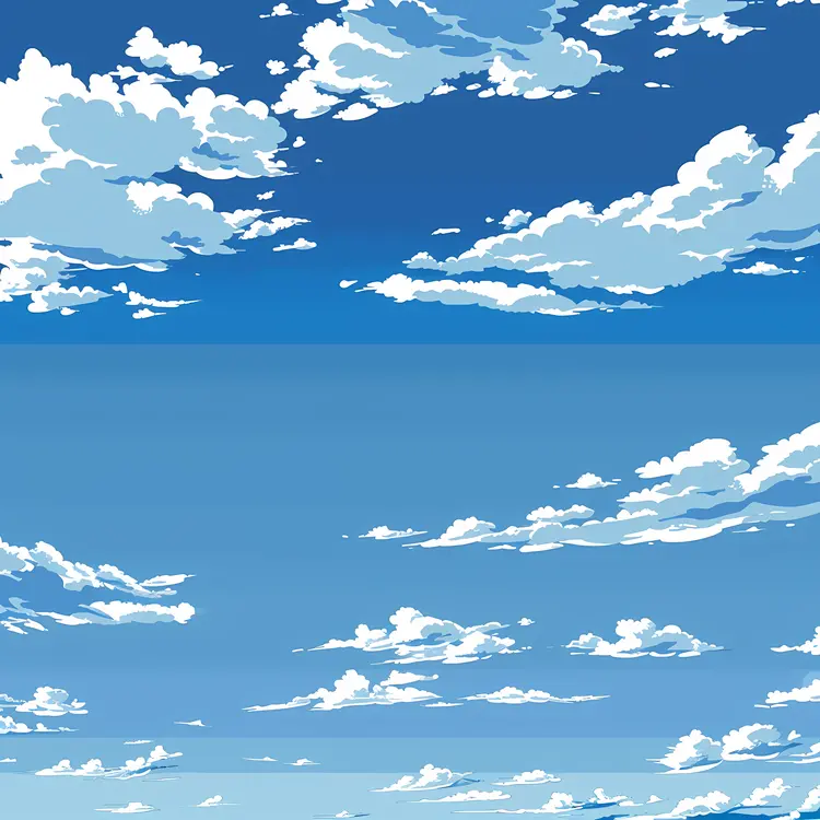 Expansive Blue Sky with White Clouds