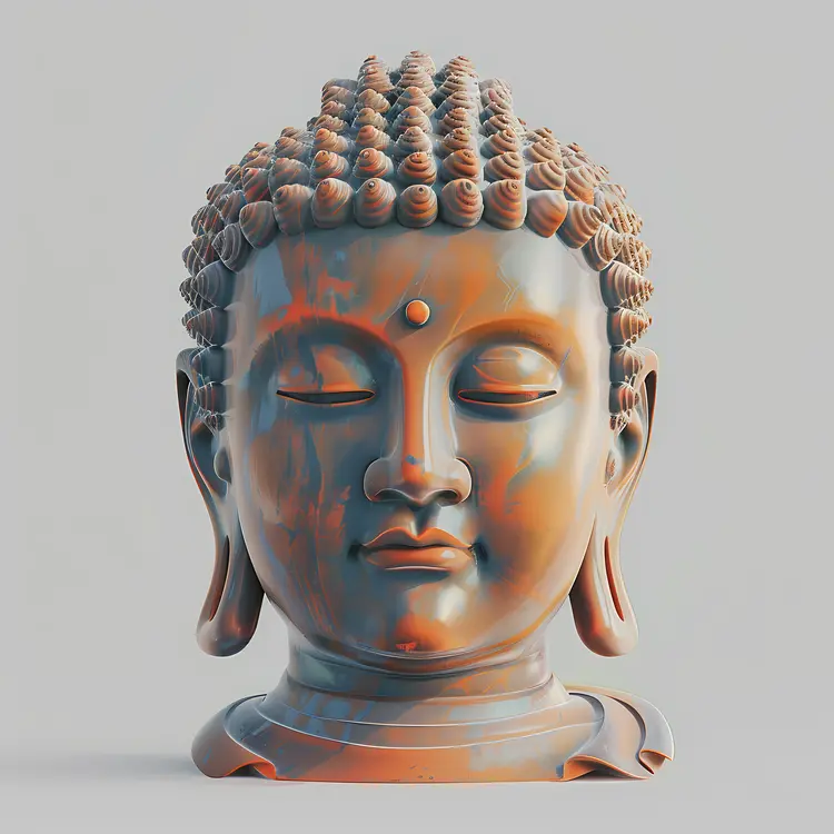 Orange and Blue Buddha Statue Illustration