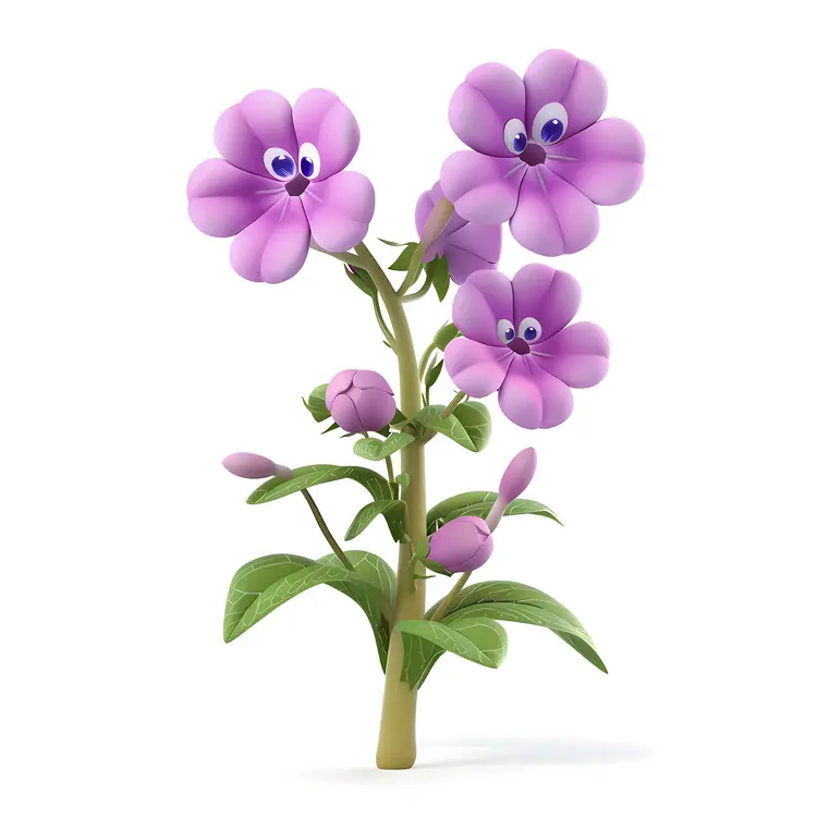 Cute Purple Cartoon Flowers