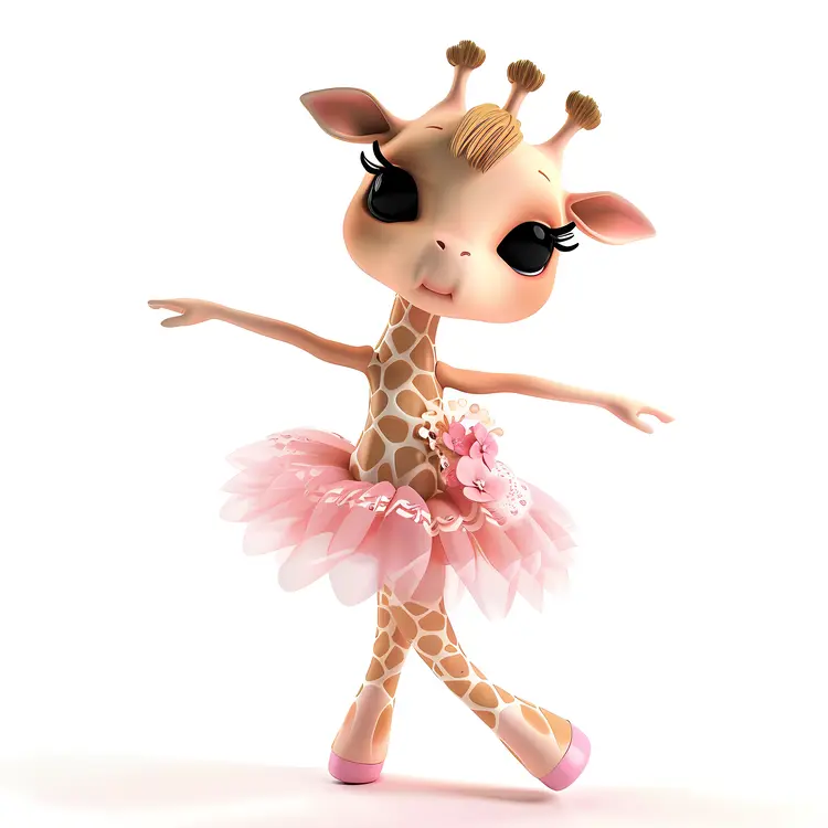 Cute Ballet Giraffe in Pink Tutu