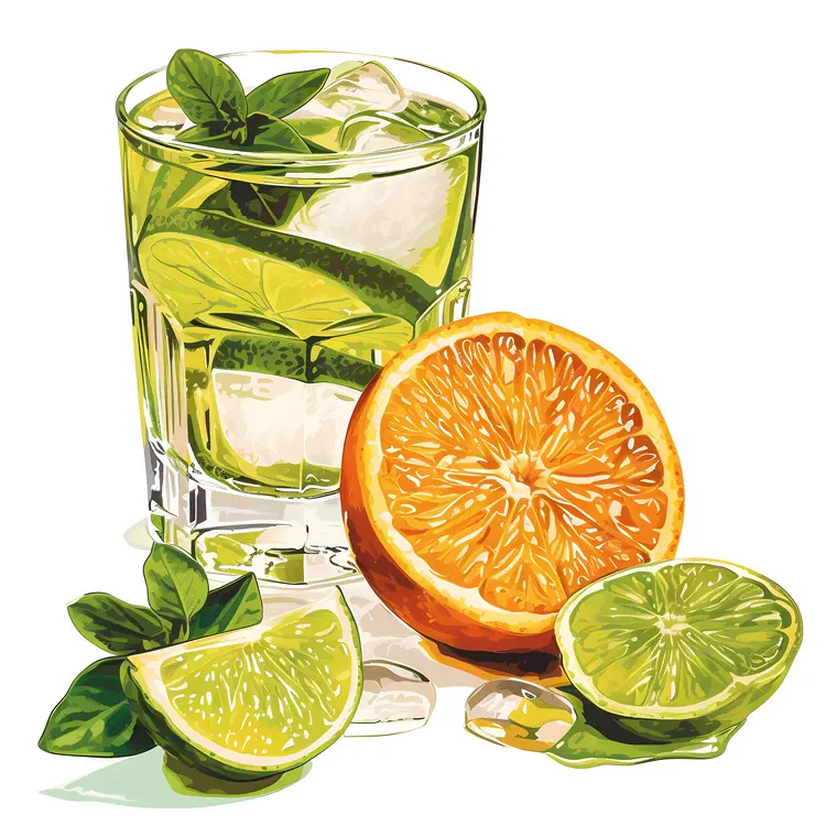 Refreshing Citrus Drink with Lime and Orange