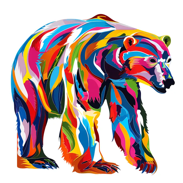 Colorful Polar Bear Illustration
