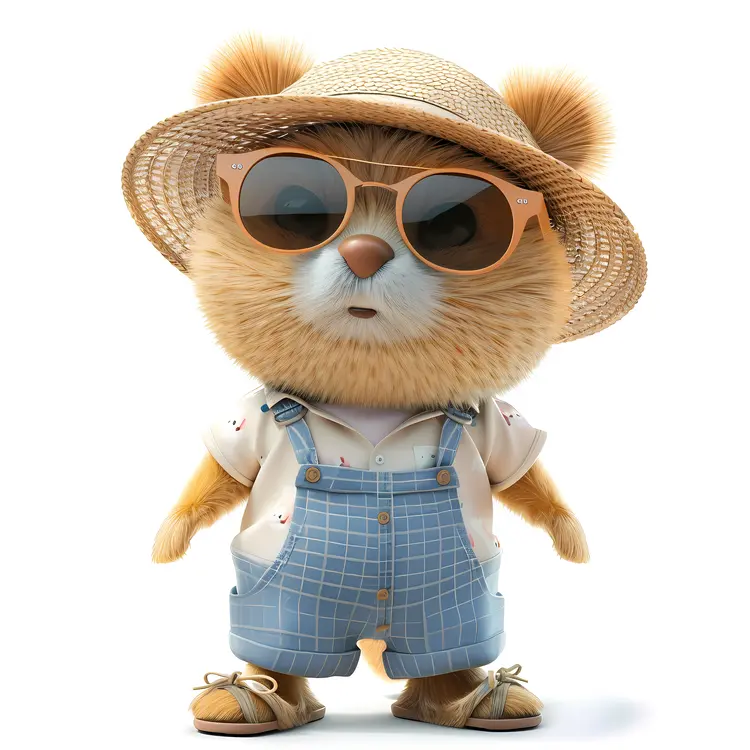 Cute Bear in Summer Outfit