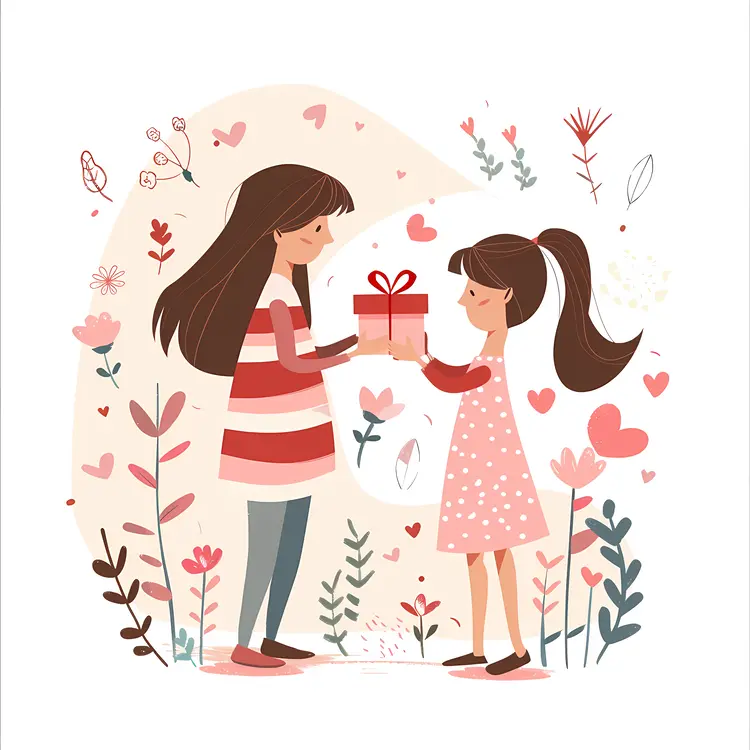 Gift Exchange Between Two Girls