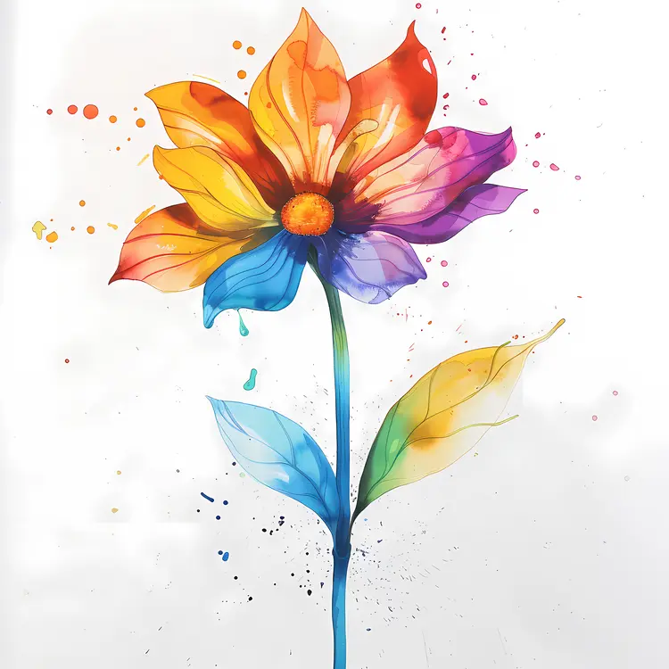 Vibrant Watercolor Flower