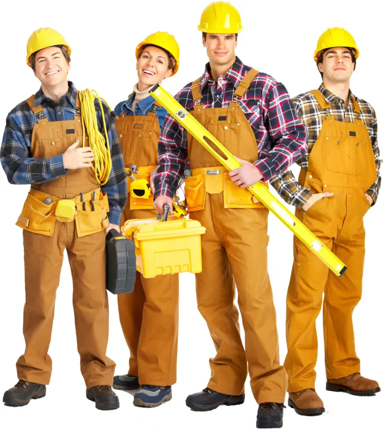 Group of Construction Workers with Tools