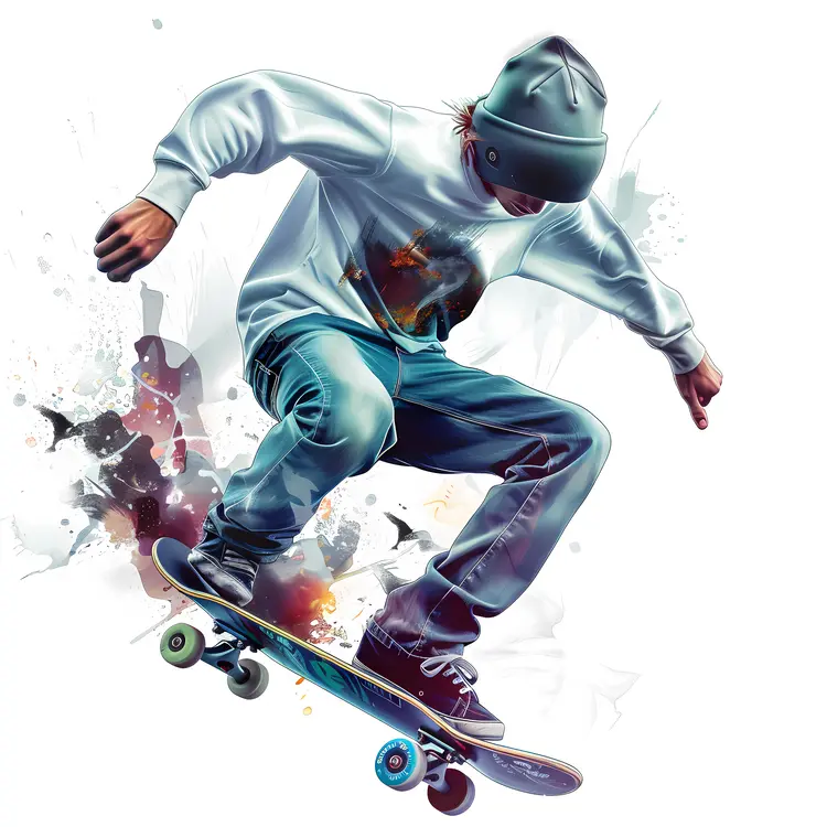 Skateboarder Performing Tricks