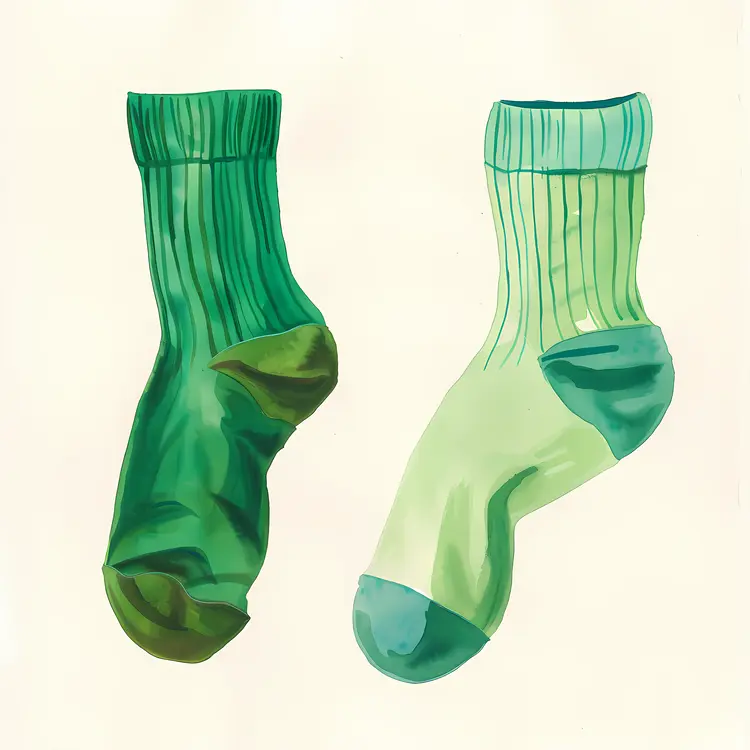 Green Socks in Different Shades