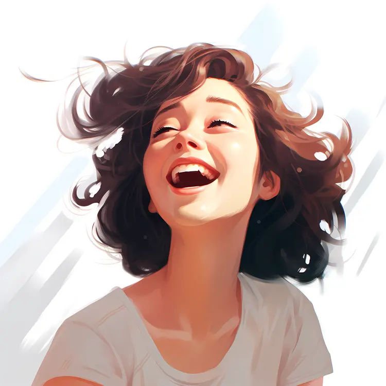 Illustration of a Laughing Woman