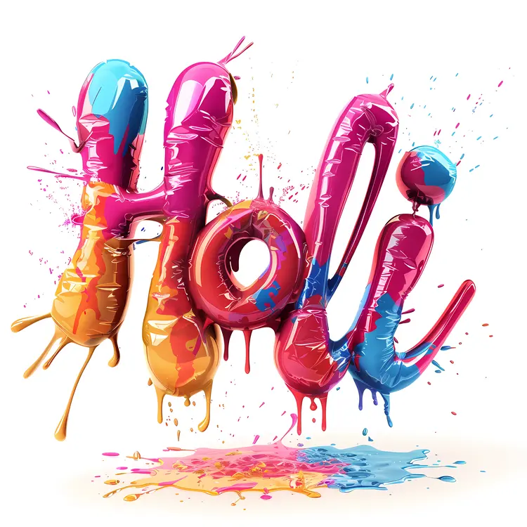 Colorful Holi Letters for Festival Celebration