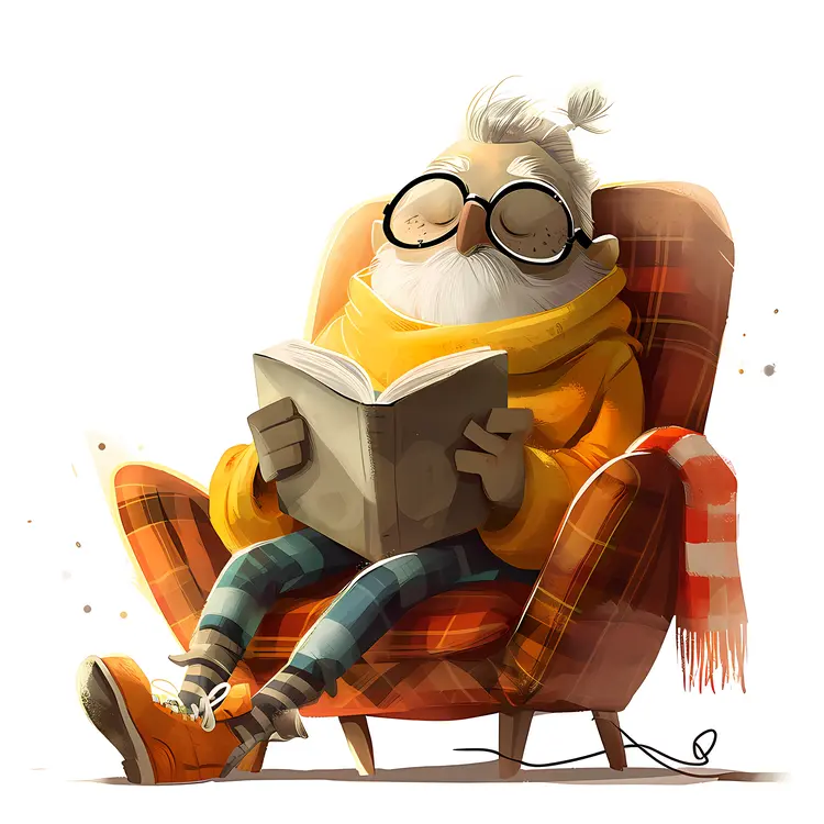 Old Man Reading a Book