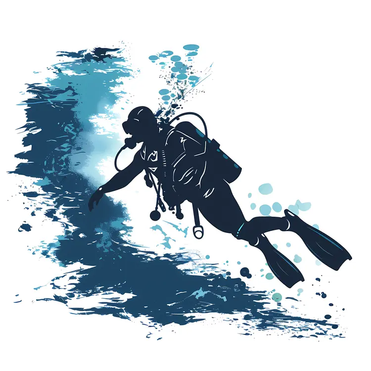 Scuba Diver in Blue Waters