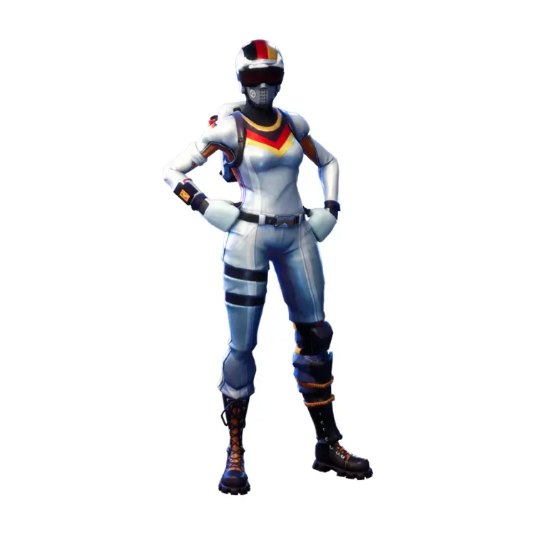 White and Red Suit Character in Action Pose