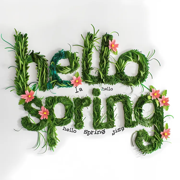Hello Spring with Flowers and Greenery
