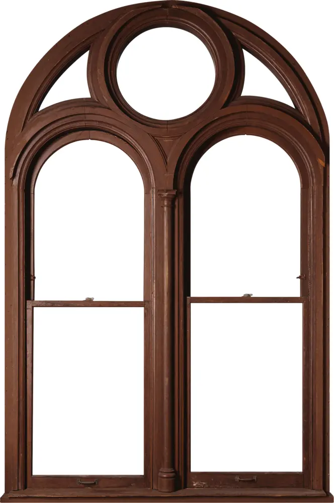 Vintage Arched Wooden Window