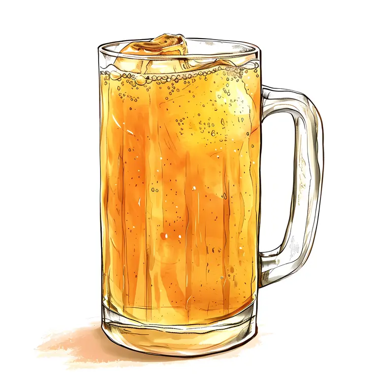 Refreshing Iced Drink in a Mug