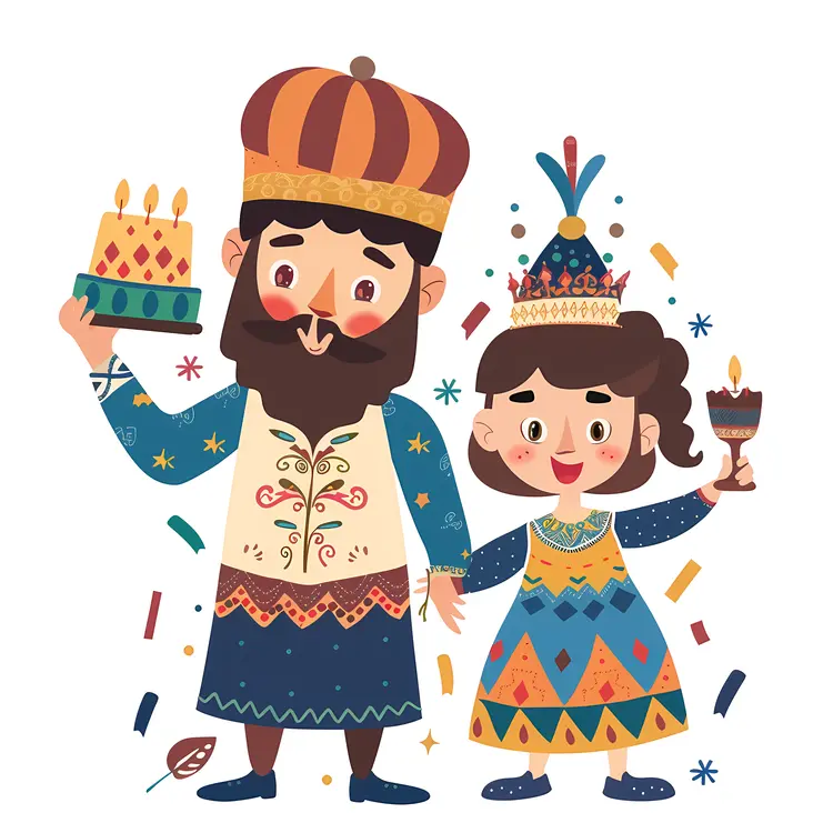 King and Child with Cake and Goblet