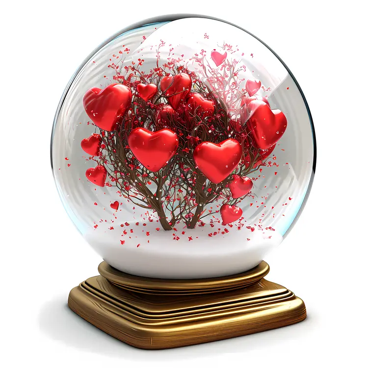 Snow Globe with Heart Tree