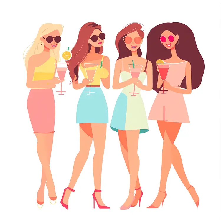 Party Girls Enjoying Cocktails