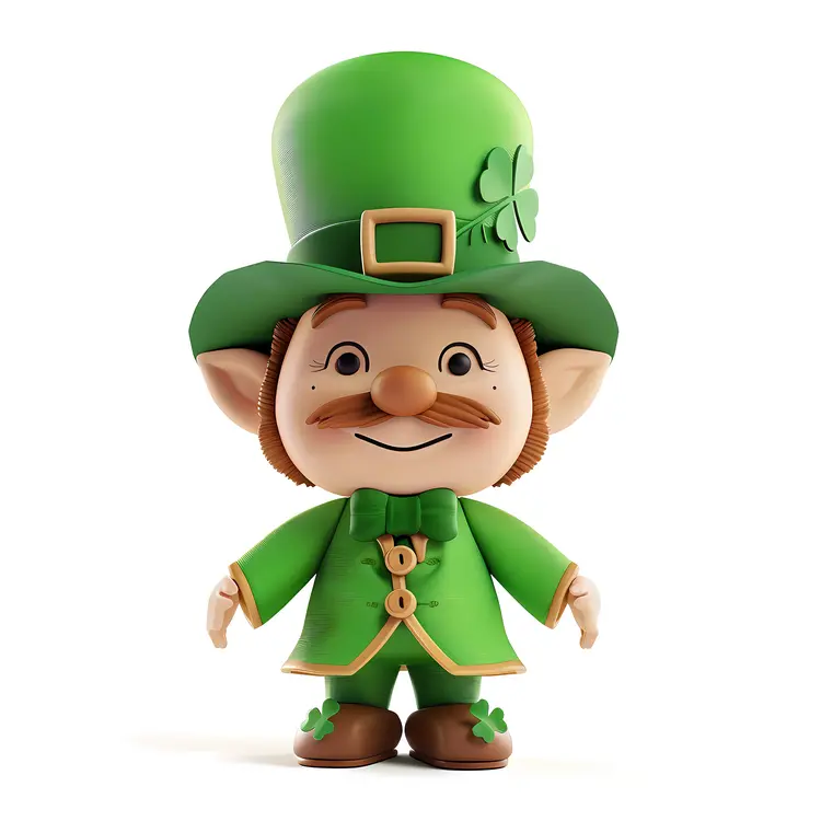 Cute Leprechaun in Green Outfit