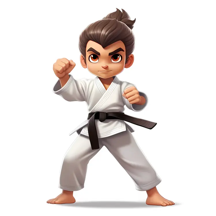 Karate Kid in Fighting Stance