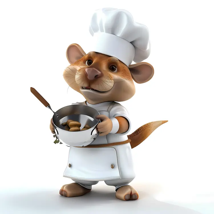 Cute Chef Mouse with Cooking Pot