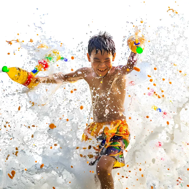 Boy Playing with Water
